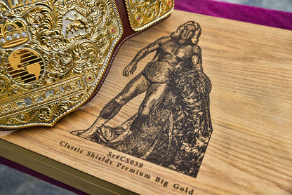 Premium Crumrine Big Gold on Brown Floral Tooled Leather