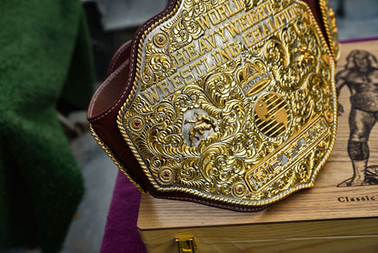 Premium Crumrine Big Gold on Brown Floral Tooled Leather