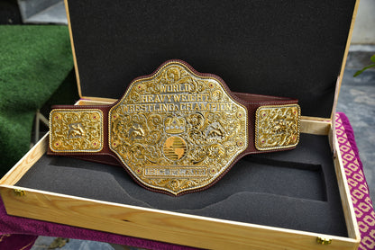 Premium Crumrine Big Gold on Brown Floral Tooled Leather