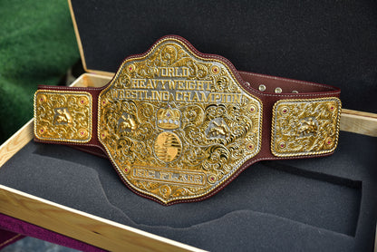 Premium Crumrine Big Gold on Brown Floral Tooled Leather