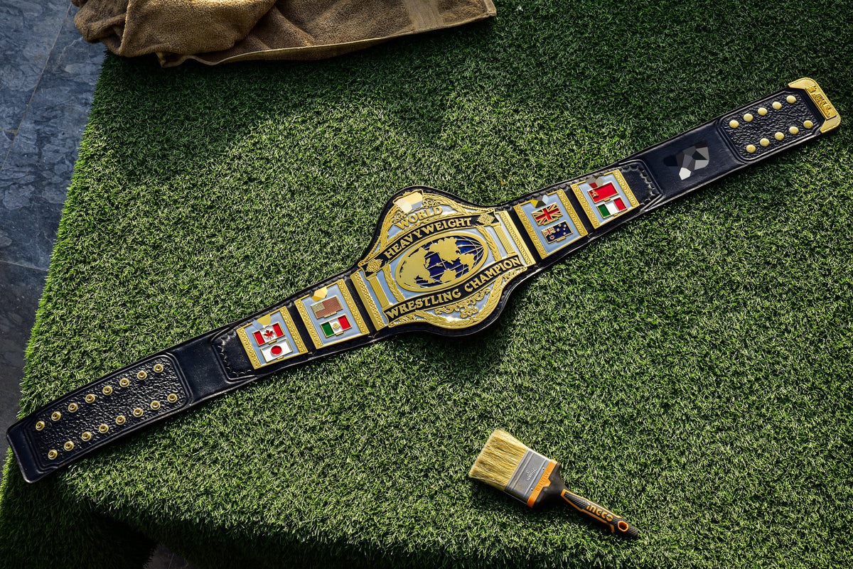 Hogan 86 Title Belt Ring Accurate Leather and Black Backing