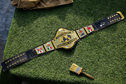Hogan 86 Title Belt Ring Accurate Leather and Black Backing