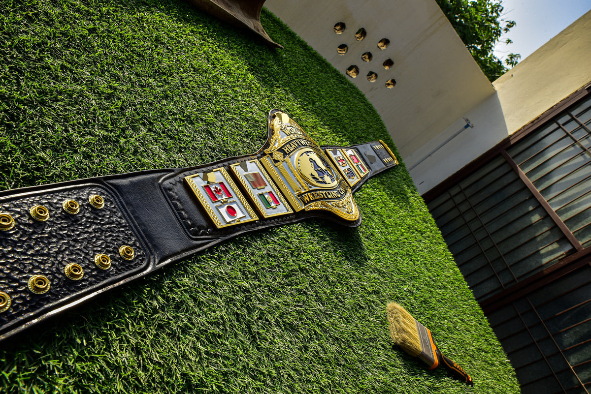 Hogan 86 Title Belt Ring Accurate Leather and Black Backing