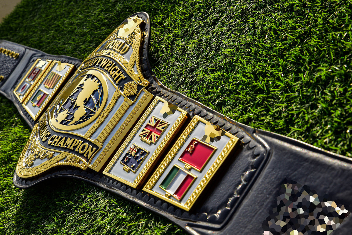Hogan 86 Title Belt Ring Accurate Leather and Black Backing