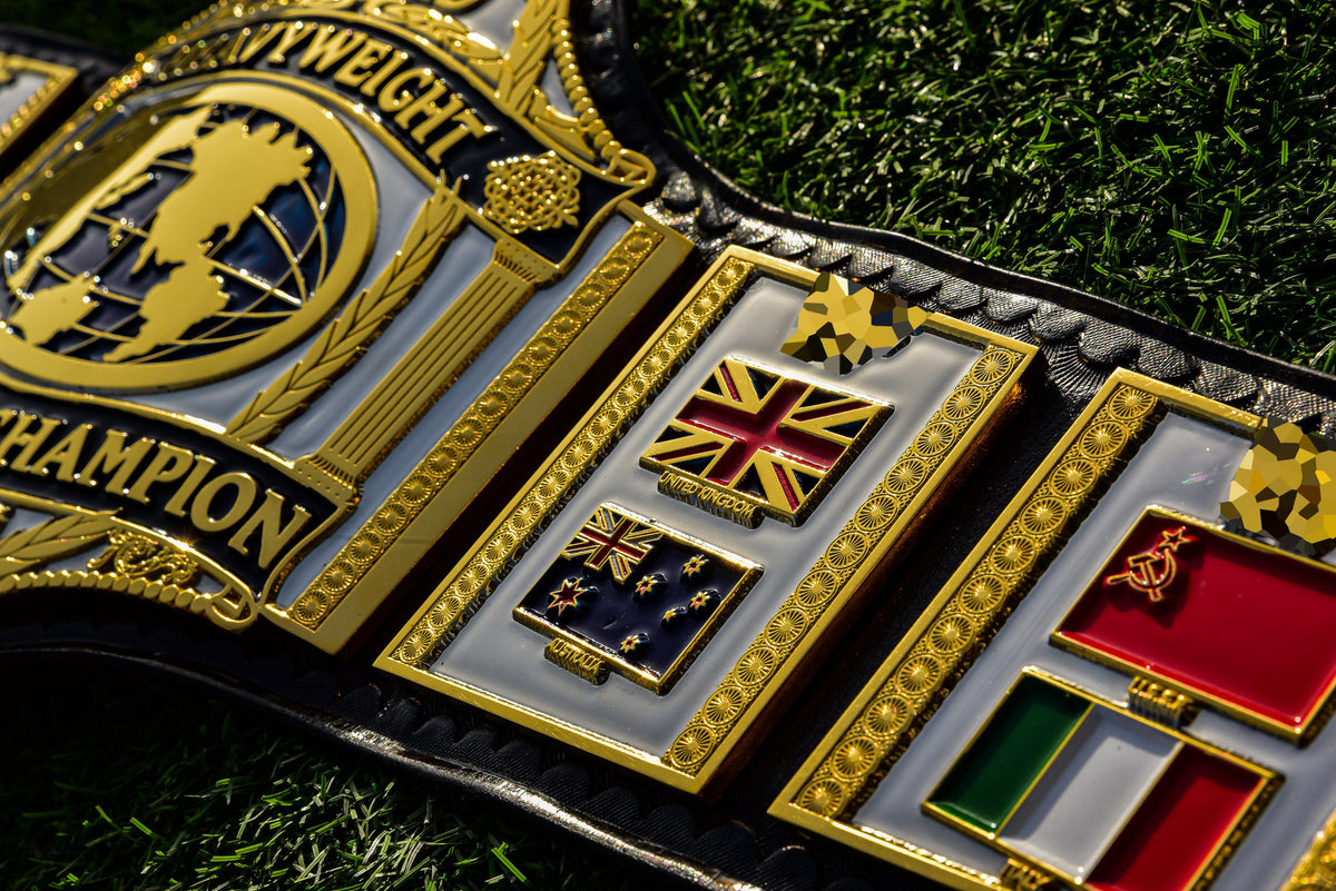 Hogan 86 Title Belt Ring Accurate Leather and Black Backing