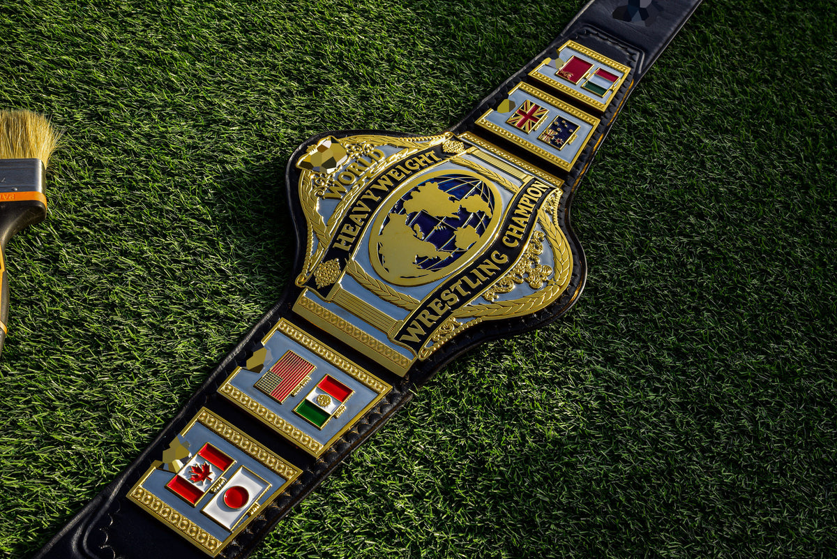 Hogan 86 Title Belt Ring Accurate Leather and Black Backing