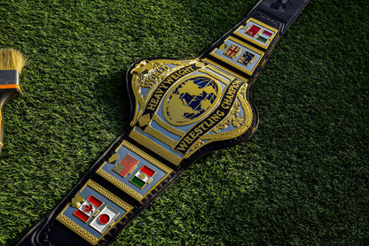 Hogan 86 Title Belt Ring Accurate Leather and Black Backing