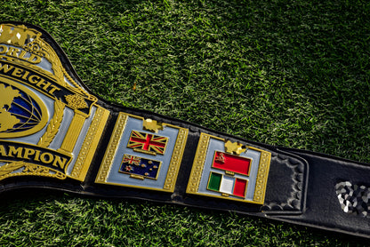 Hogan 86 Title Belt Ring Accurate Leather and Black Backing