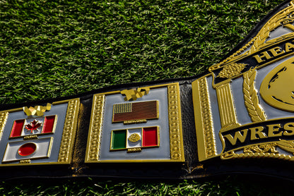 Hogan 86 Title Belt Ring Accurate Leather and Black Backing