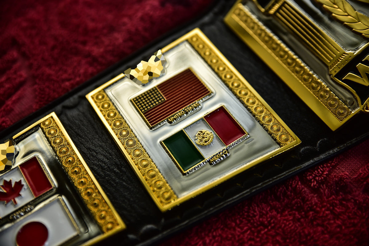 Hogan 86 Title Belt Ring Accurate Leather and Red Backing