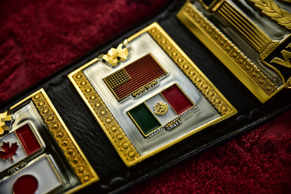 Hogan 86 Title Belt Ring Accurate Leather and Red Backing