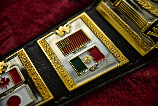 Hogan 86 Title Belt Ring Accurate Leather and Red Backing