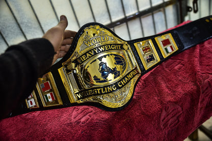 Hogan 86 Title Belt Ring Accurate Leather and Red Backing