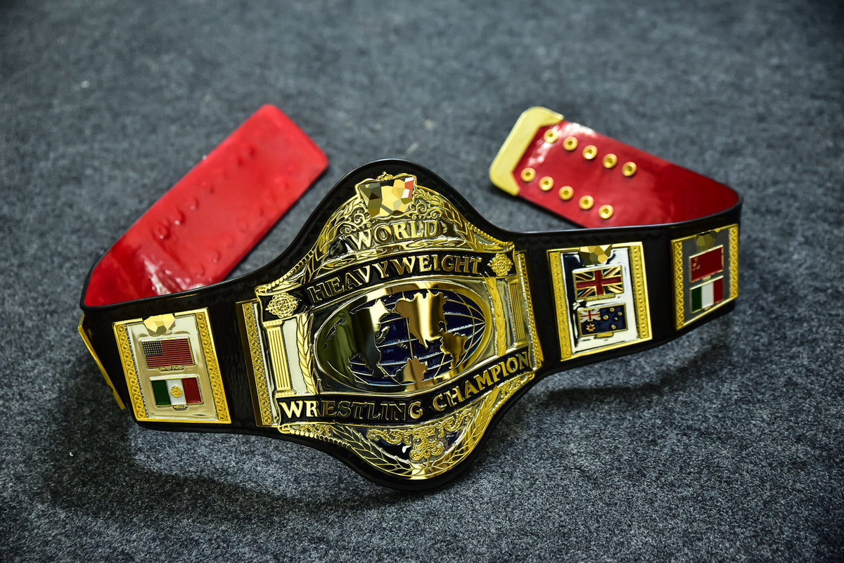 Hogan 86 Title Belt Ring Accurate Leather and Red Backing