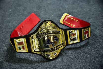 Hogan 86 Title Belt Ring Accurate Leather and Red Backing
