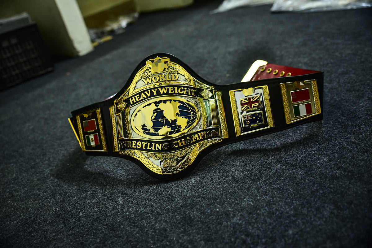 Hogan 86 Title Belt Ring Accurate Leather and Red Backing