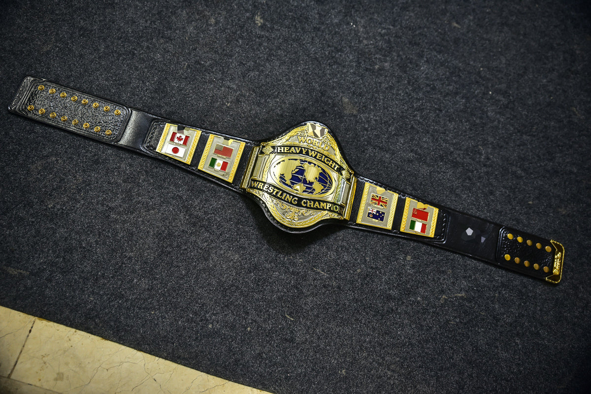 Hogan 86 Title Belt Ring Accurate Leather and Red Backing