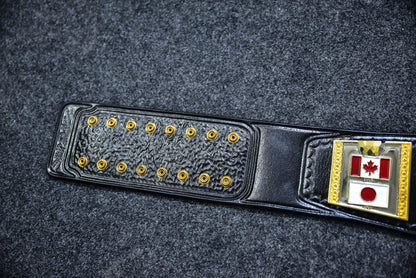 Hogan 86 Title Belt Ring Accurate Leather and Red Backing