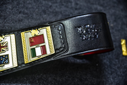 Hogan 86 Title Belt Ring Accurate Leather and Red Backing