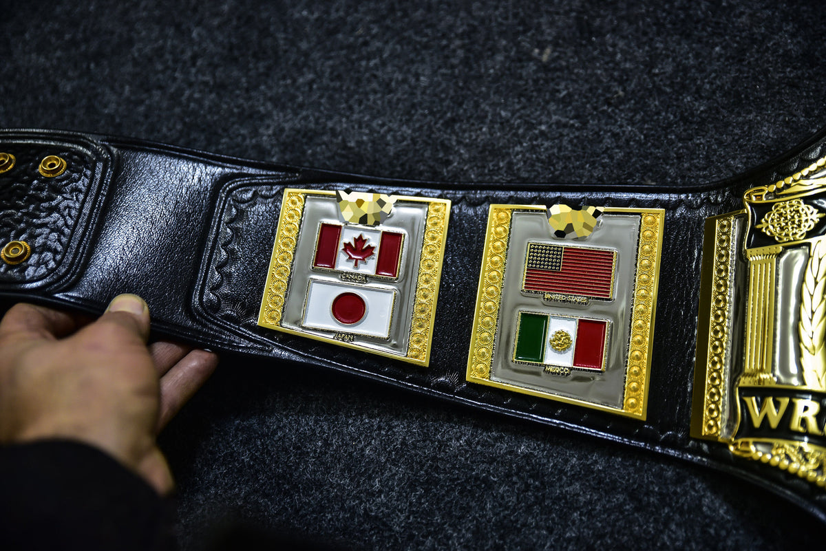 Hogan 86 Title Belt Ring Accurate Leather and Red Backing