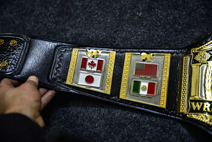 Hogan 86 Title Belt Ring Accurate Leather and Red Backing
