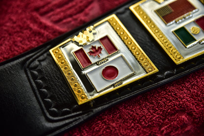 Hogan 86 Title Belt Ring Accurate Leather and Red Backing