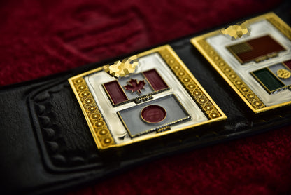 Hogan 86 Title Belt Ring Accurate Leather and Red Backing