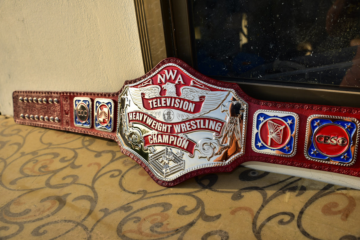 NWA TV Championship Title — Red Leather