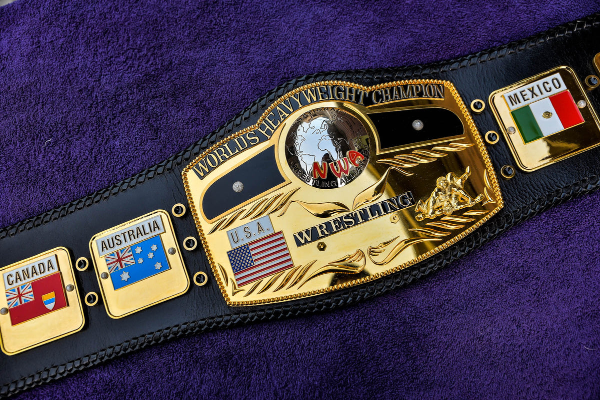 NWA Domed Globe Relief Championship Title Belt Mirror Finished Version
