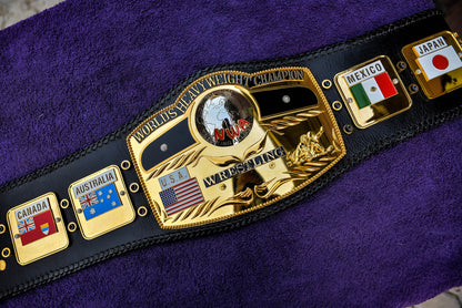 NWA Domed Globe Relief Championship Title Belt Mirror Finished Version