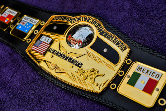 NWA Domed Globe Relief Championship Title Belt Mirror Finished Version