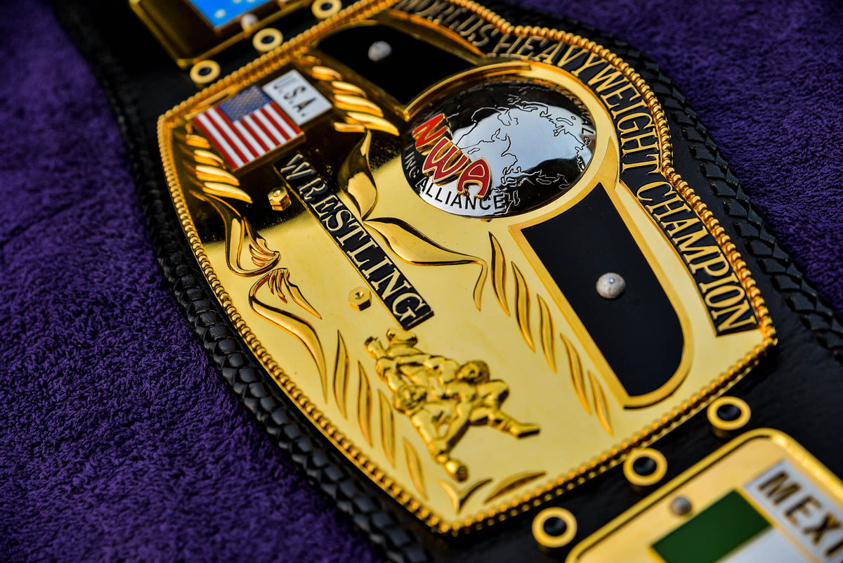 NWA Domed Globe Relief Championship Title Belt Mirror Finished Version