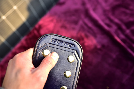 Oval IC Title Block Logo and Dark Purple Leather