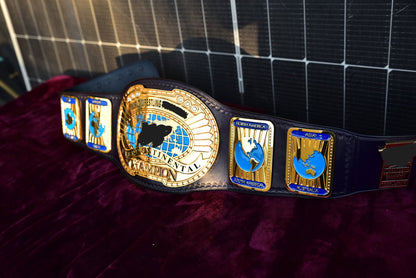 Oval IC Title Block Logo and Dark Purple Leather