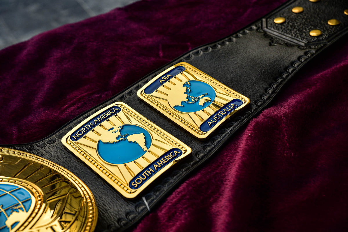 Oval IC Title Black W-W-E Scratch Logo and Black Leather Gallery 2