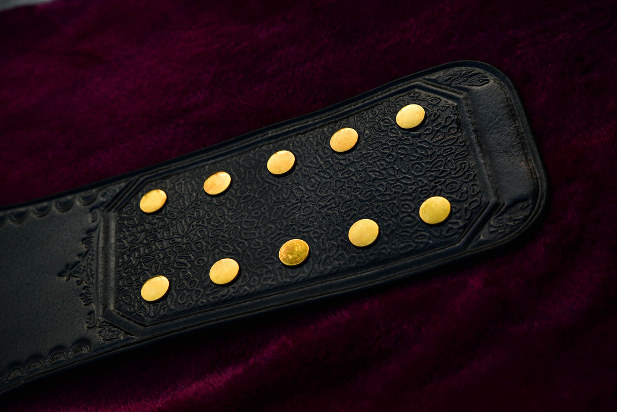 Oval IC Title Black W-W-E Scratch Logo and Black Leather Gallery 2