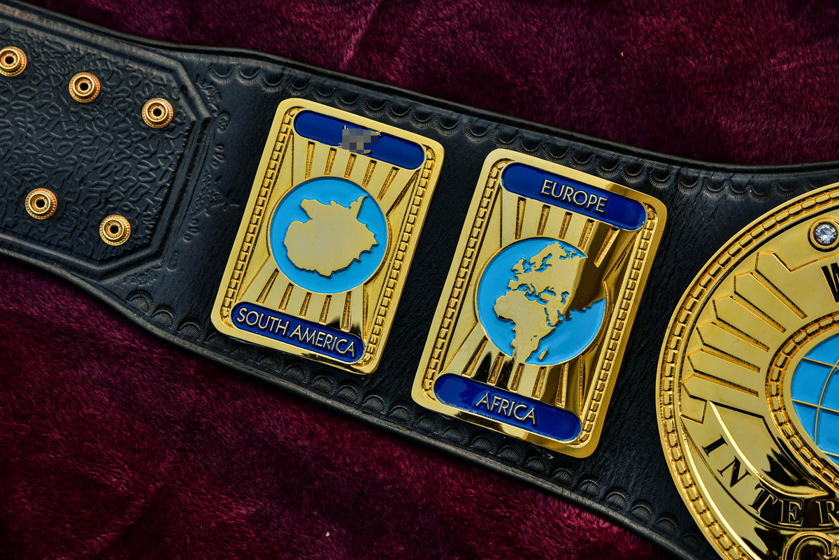 Oval IC Title Black W-W-E Scratch Logo and Black Leather Gallery 2