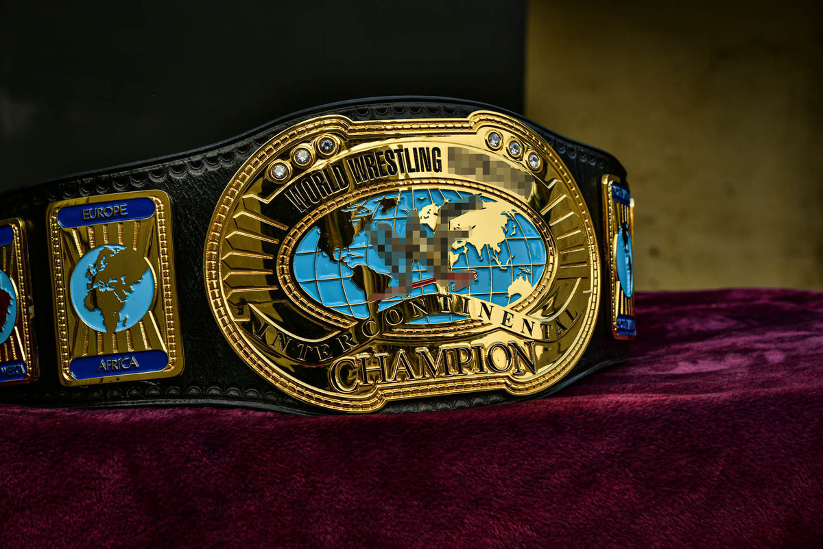 Oval IC Title Black W-W-E Scratch Logo and Black Leather Gallery 2