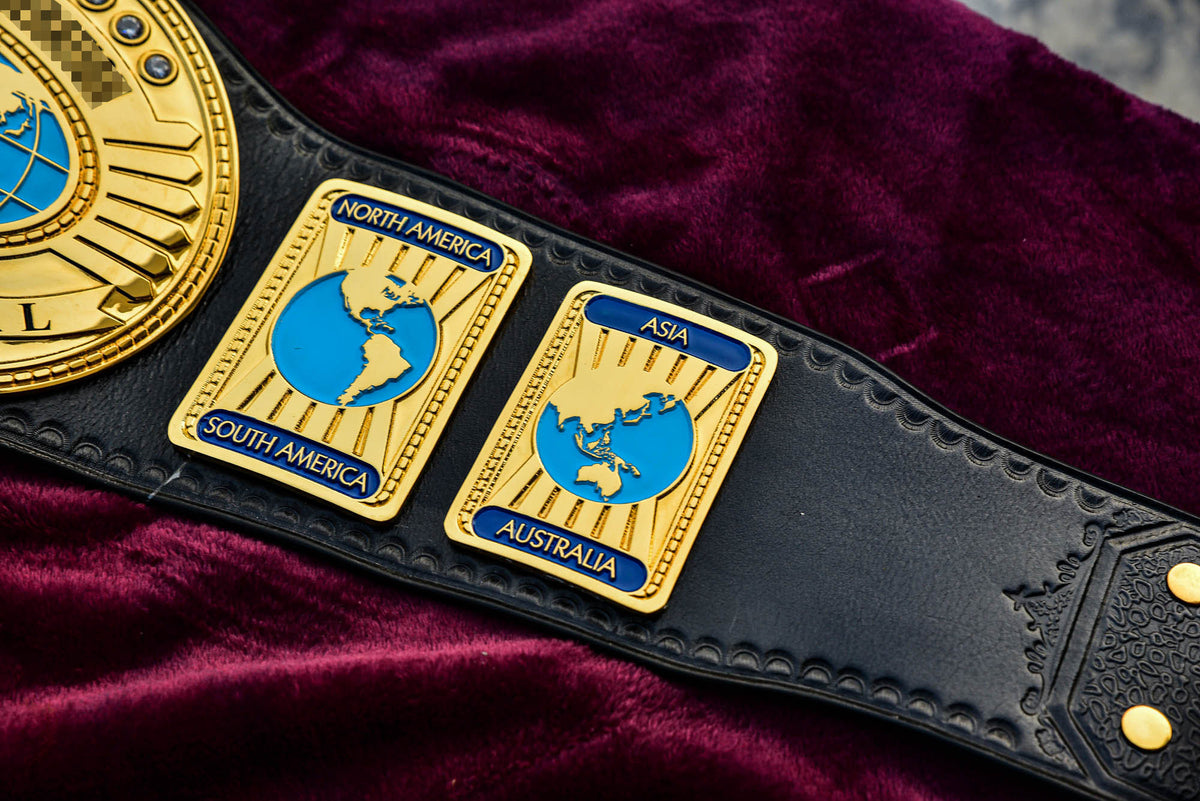 Oval IC Title Black W-W-E Scratch Logo and Black Leather Gallery 2