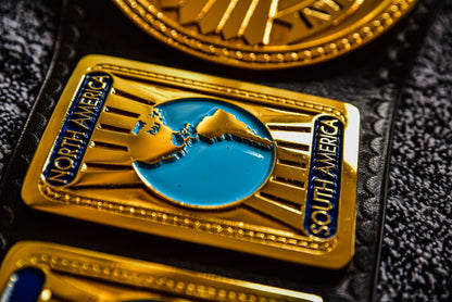 Oval IC Title Black W-W-E Scratch Logo and Black Leather