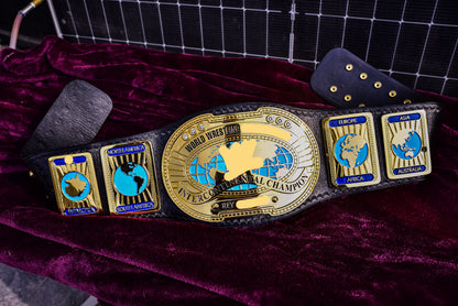 Oval IC Title Black W-W-E Scratch Logo and Black Leather