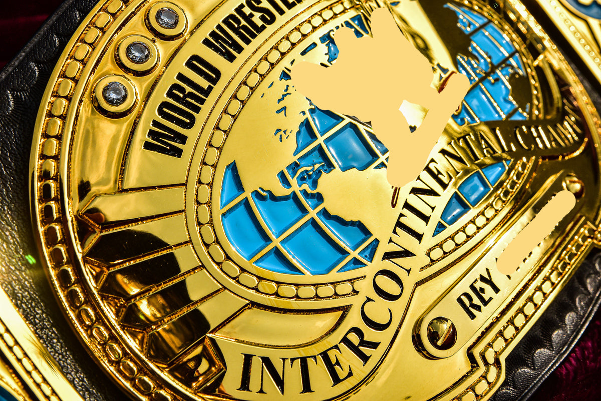 Oval IC Title Black W-W-E Scratch Logo and Black Leather