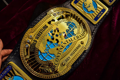 Oval IC Title Black W-W-E Scratch Logo and Black Leather