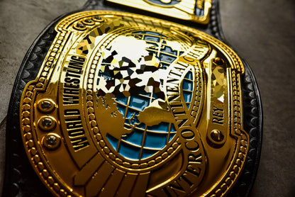Oval IC Title Black W-W-E Scratch Logo and Black Leather