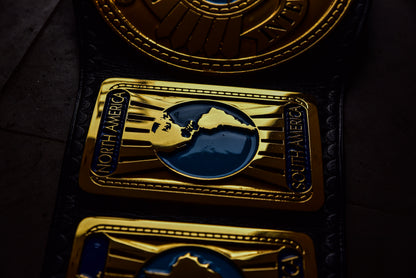 Oval IC Title Black W-W-E Scratch Logo and Black Leather