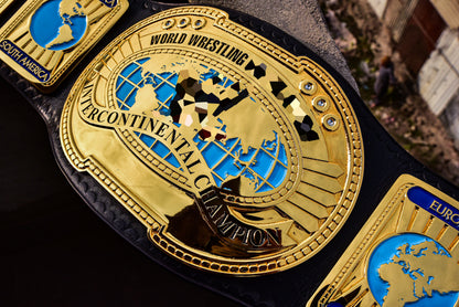 Oval IC Title Black W-W-E Scratch Logo and Black Leather