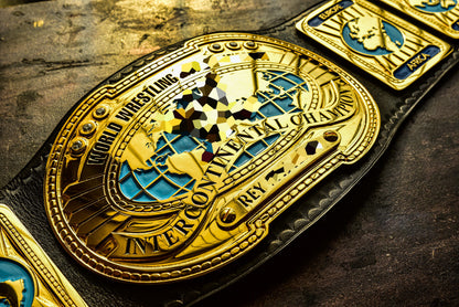 Oval IC Title Black W-W-E Scratch Logo and Black Leather
