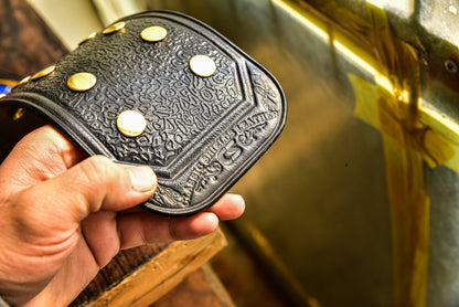Oval IC Title Black W-W-E Scratch Logo and Black Leather