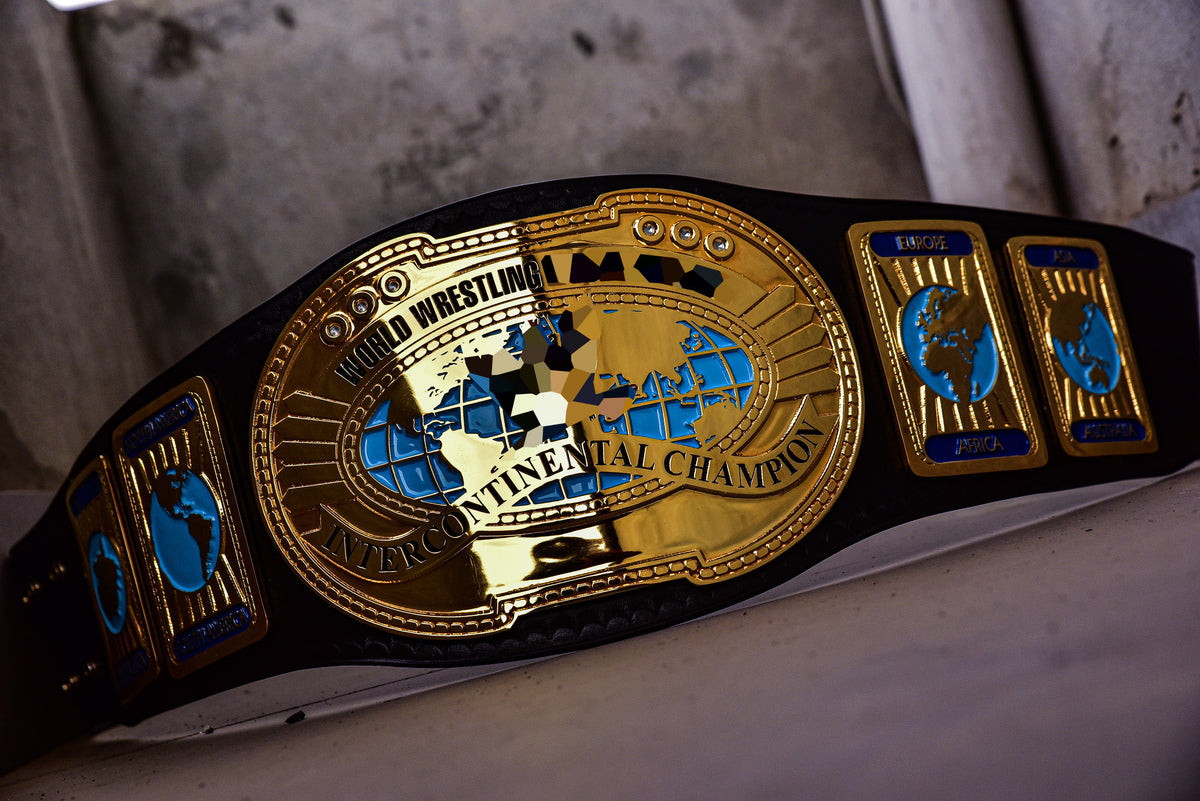 Oval IC Title Black W-W-E Scratch Logo and Black Leather