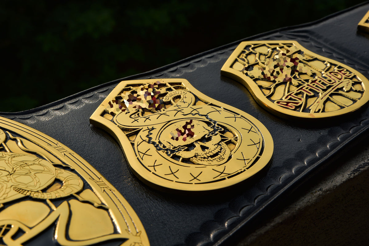 Smoking Skull Title Belt Gold version Ring Accurate Gallery 2